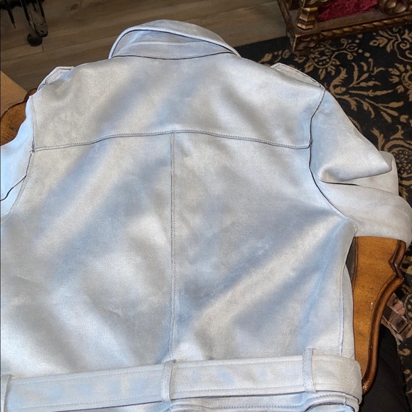 Zara Basic Outerwear Faux Suede Moto Jacket Size L - Picture 5 of 6